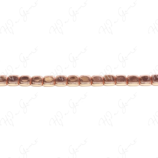 Hematine Rose Gold Color Plated [W] Flat Square Beads