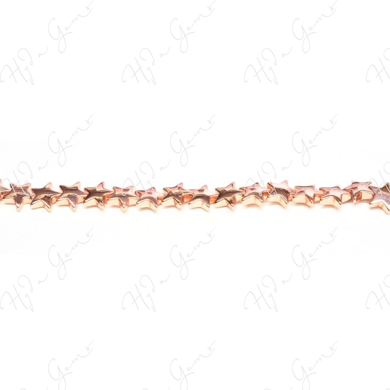 Hematine Rose Gold Color Plated [W] Star Beads