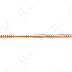 Matte Hematine Rose Gold Color Plated [W] Roundel Beads