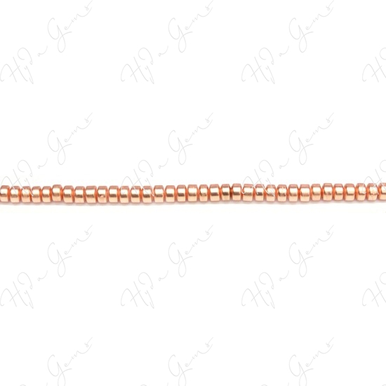 Matte Hematine Rose Gold Color Plated [W] Roundel Beads