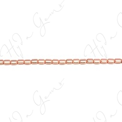 Matte Hematine Rose Gold Color Plated [W] Oval Tube Beads