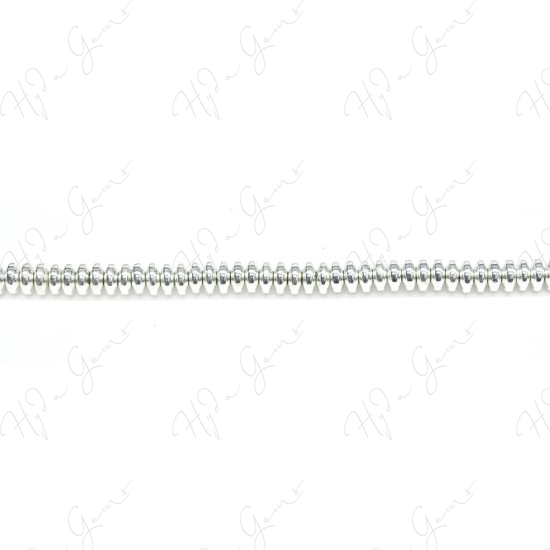 Hematine Silver Color Plated [W] Roundel Beads