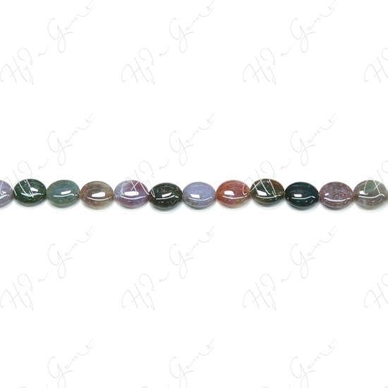 Indian Agate Flat Oval Beads