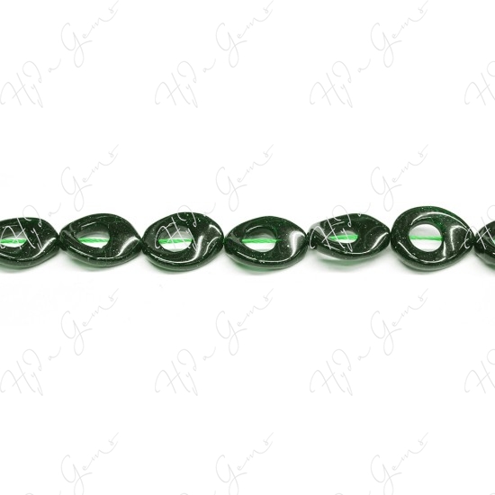 Green Sand Stone Pear Beads