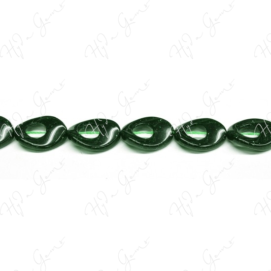 Green Sand Stone Pear Beads