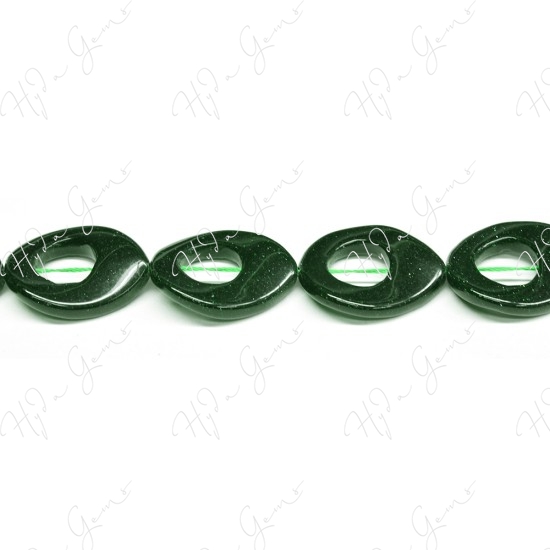 Green Sand Stone Pear Beads