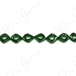 Green Sand Stone Rhombus Beads