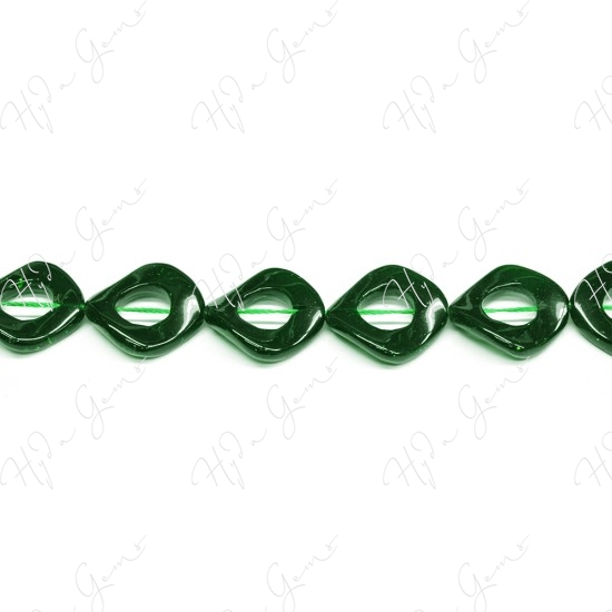 Green Sand Stone Rhombus Beads