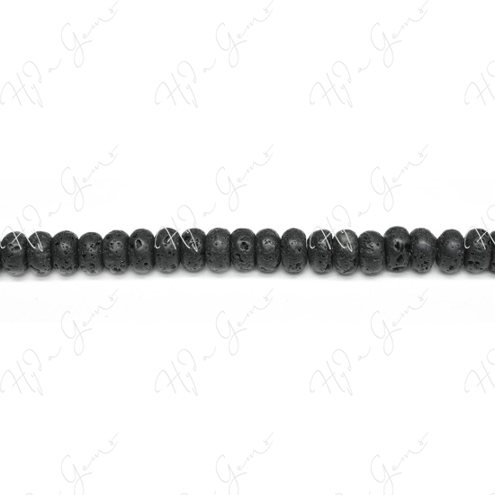 Lava Stone Roundel Beads