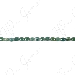 Moss Agate Flat Oval Beads