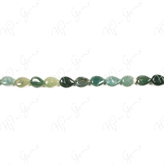 Moss Agate Pear Beads