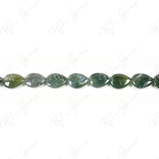 Moss Agate Pear Beads