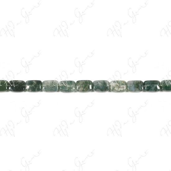 Moss Agate Flat Rectangle Beads