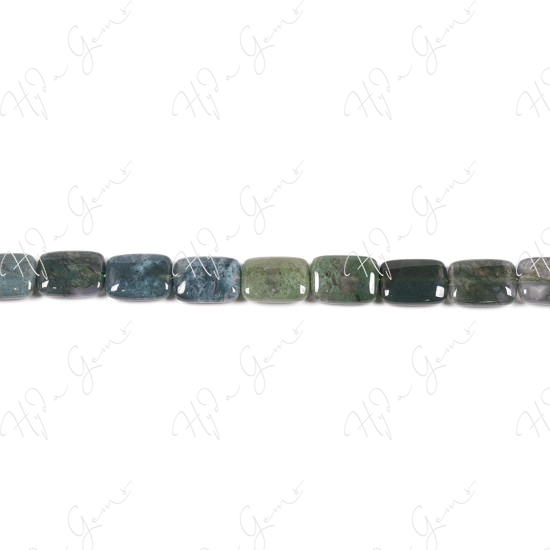 Moss Agate Flat Rectangle Beads