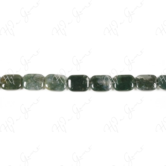 Moss Agate Flat Rectangle Beads