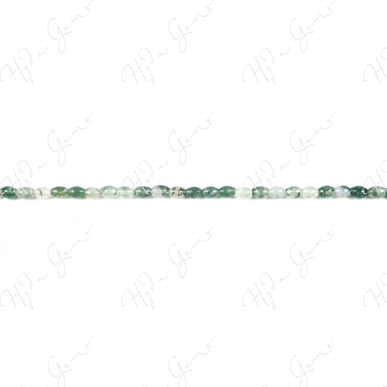 Moss Agate Rice Beads