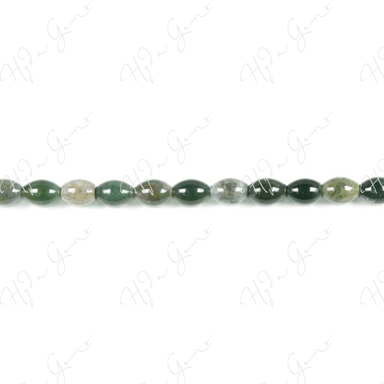 Moss Agate Rice Beads