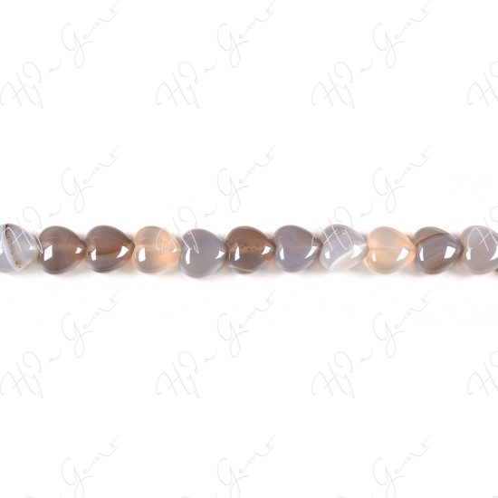 Natural Agate Heart Beads