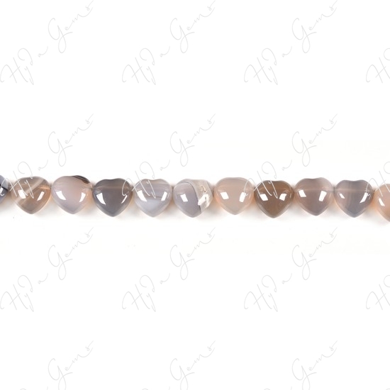 Natural Agate Heart Beads