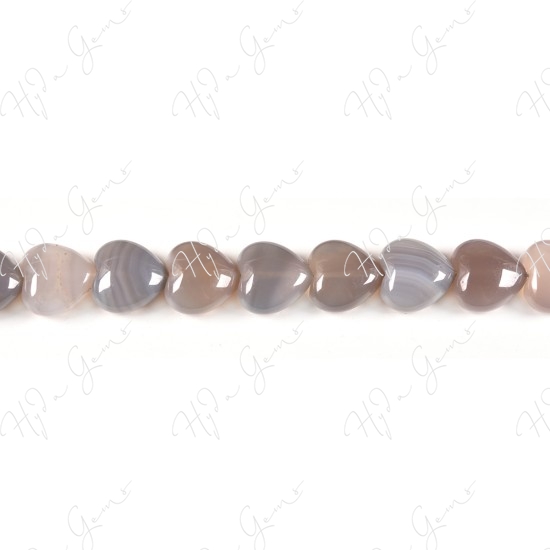 Natural Agate Heart Beads