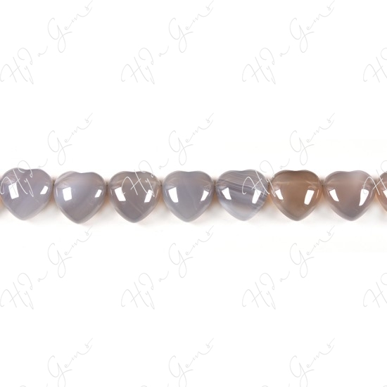 Natural Agate Heart Beads