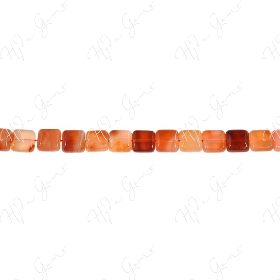 Natural Red Agate Flat Square Beads