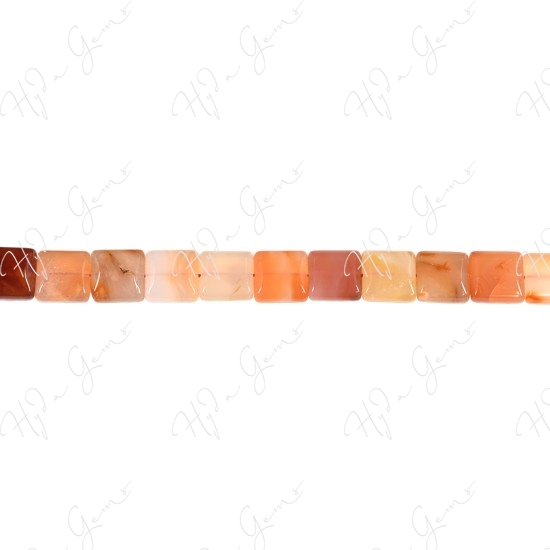 Natural Red Agate Flat Square Beads