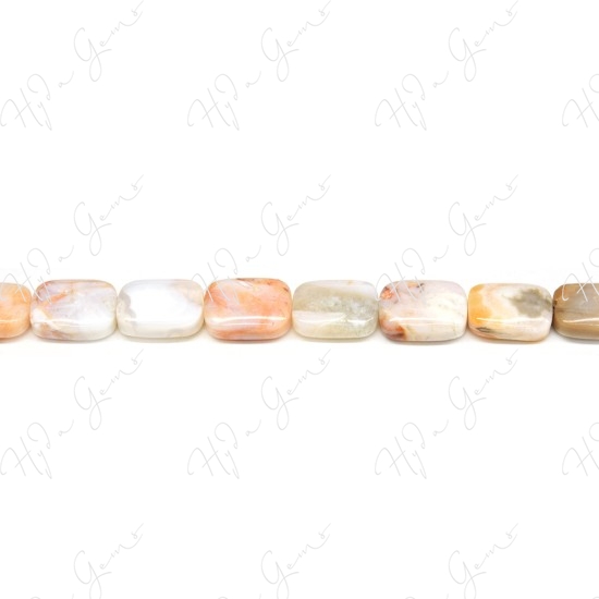 Red Bamboo Agate Flat Rectangle Beads