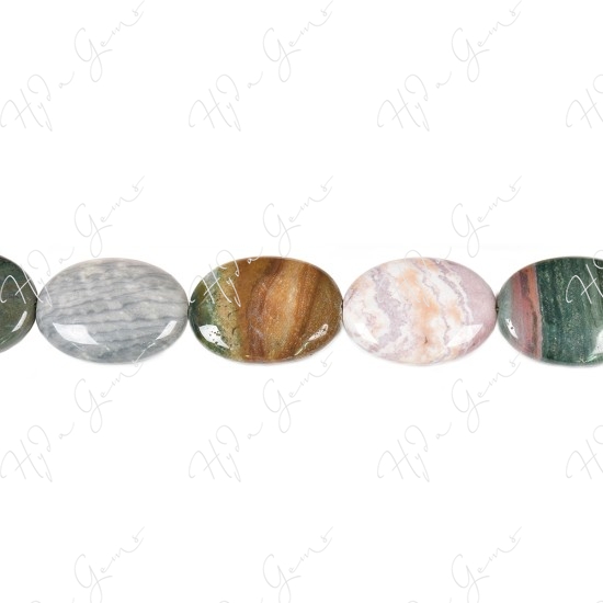 Ocean Jasper Flat Oval Beads