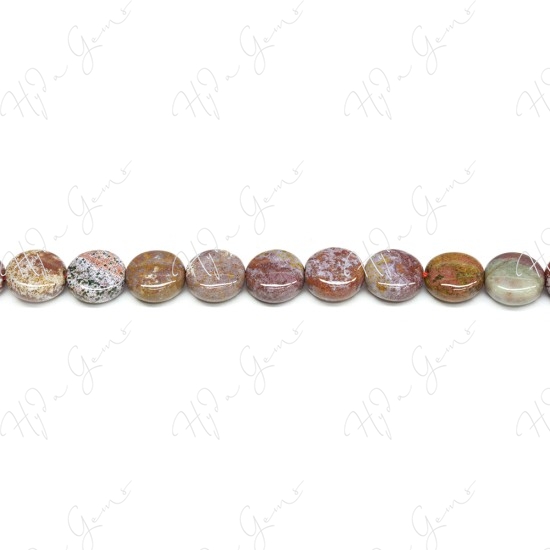 Red Ocean Jasper Coin Beads