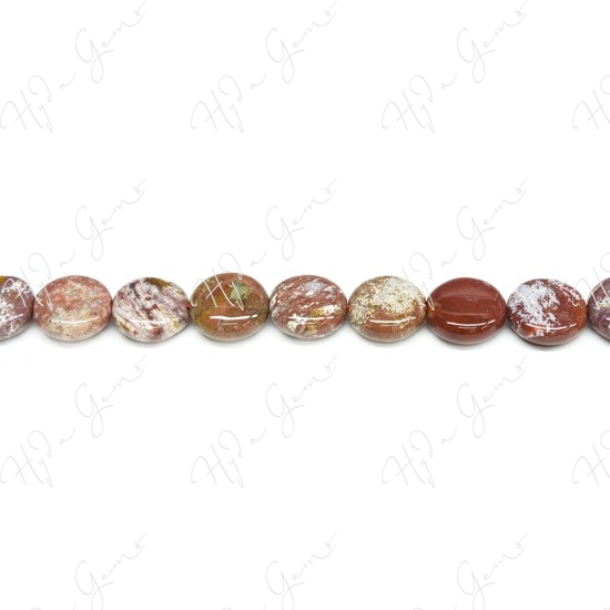 Red Ocean Jasper Coin Beads