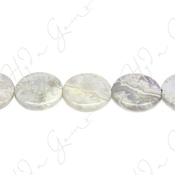 White Ocean Jasper Coin Beads