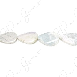 White Ocean Jasper Pear Beads