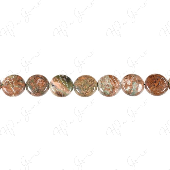 Green Opal Coin Beads