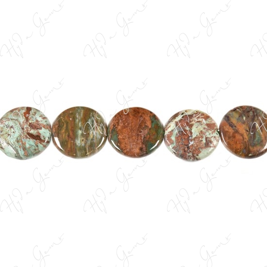 Green Opal Coin Beads