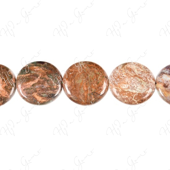 Green Opal Coin Beads