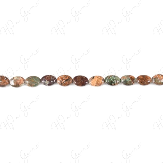 Green Opal Flat Oval Beads