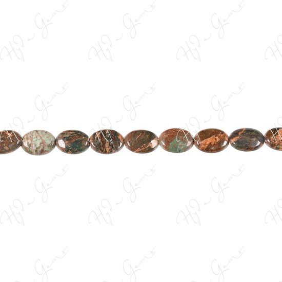 Green Opal Flat Oval Beads