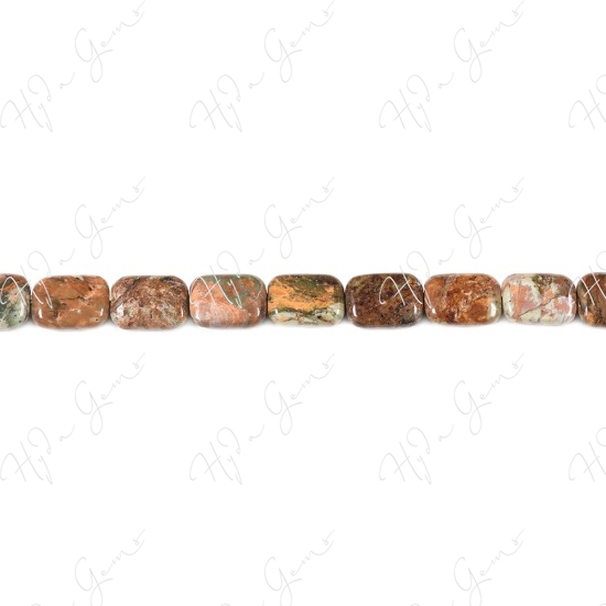 Green Opal Flat Rectangle Beads