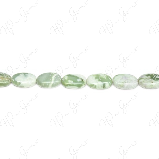 Peace Jade Flat Oval Beads