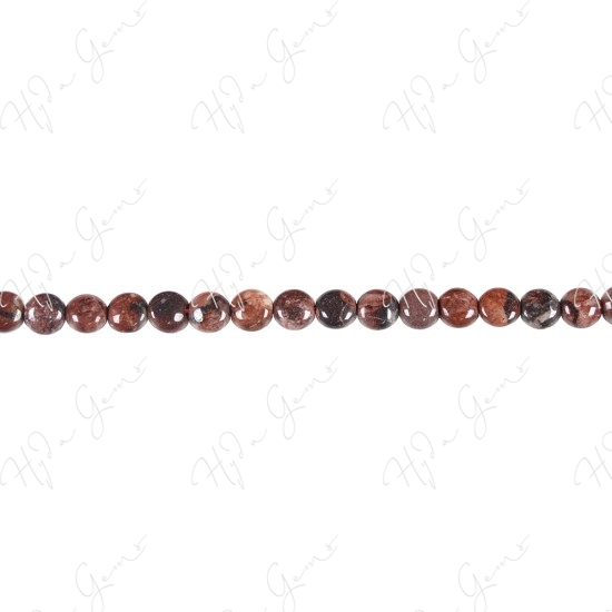 Red Picture Jasper Coin Beads