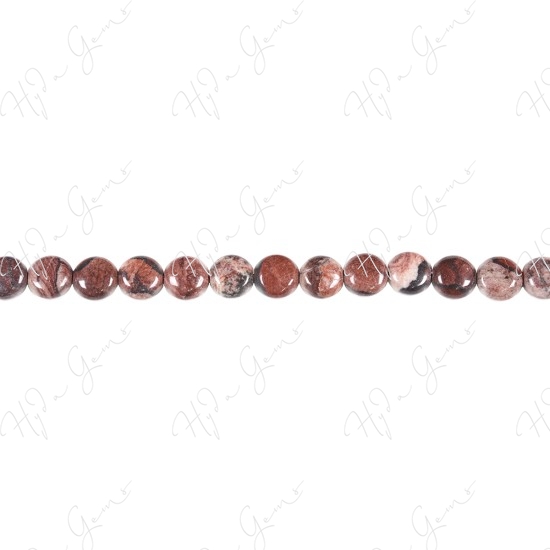 Red Picture Jasper Coin Beads