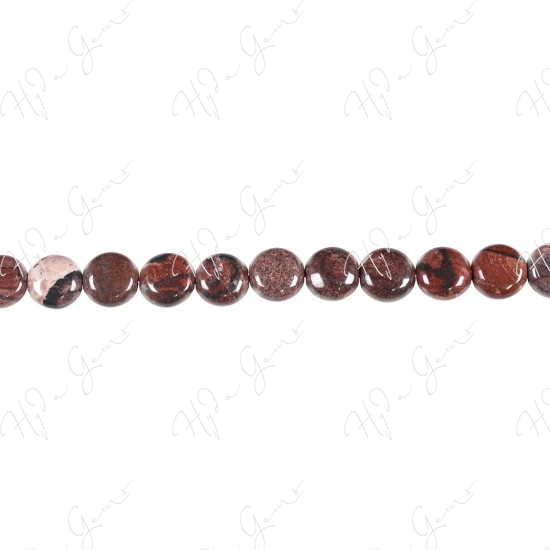 Red Picture Jasper Coin Beads