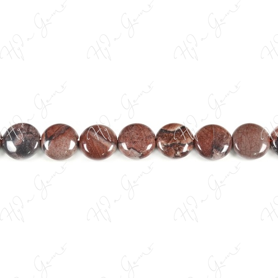 Red Picture Jasper Coin Beads