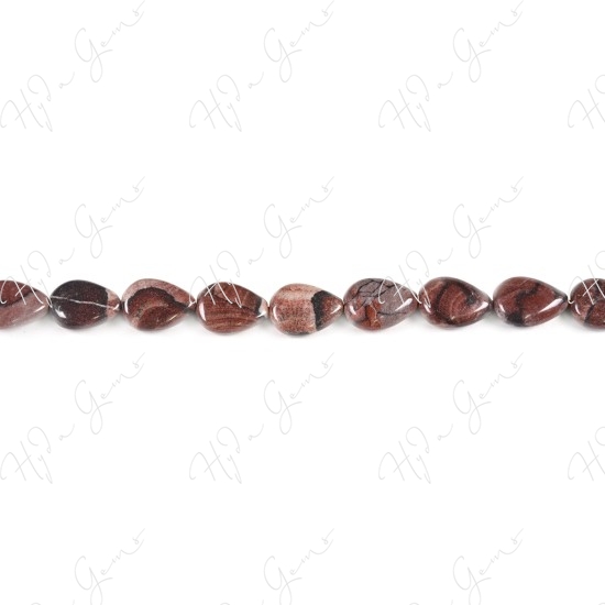 Red Picture Jasper Pear Beads