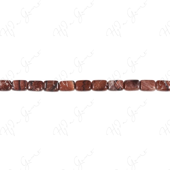 Red Picture Jasper Flat Rectangle Beads