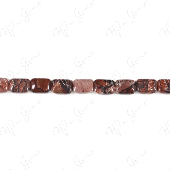 Red Picture Jasper Flat Rectangle Beads