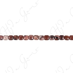 Red Picture Jasper Flat Square Beads