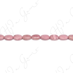 Red Rhodnite Flat Oval Beads