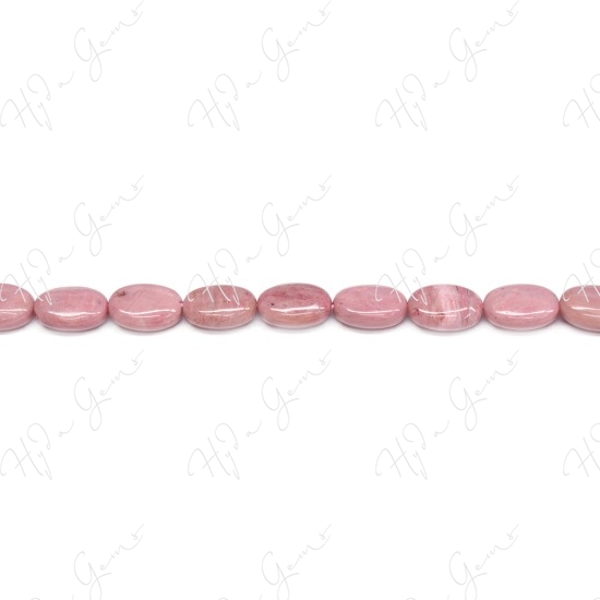 Red Rhodnite Flat Oval Beads